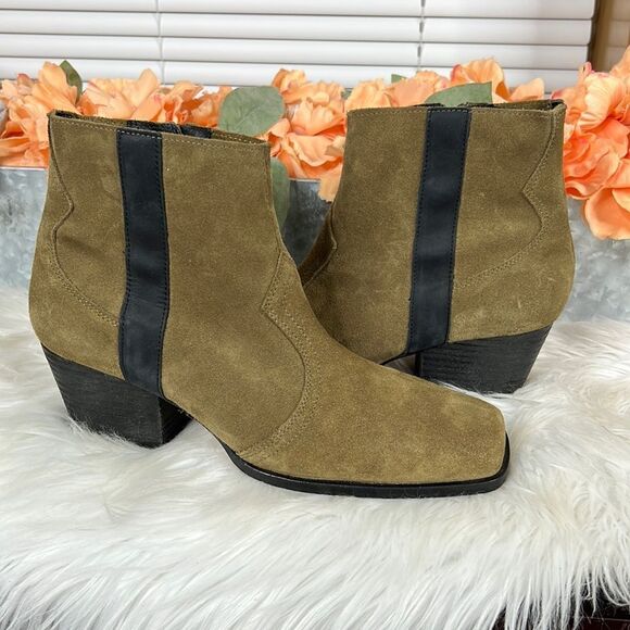 Free People Olive and Black Ankle Booties - Picture 1 of 11
